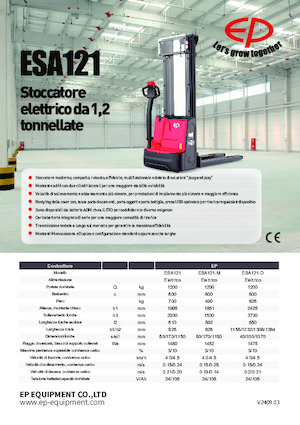 Wózki paletowe elektryczne EP ESA121
