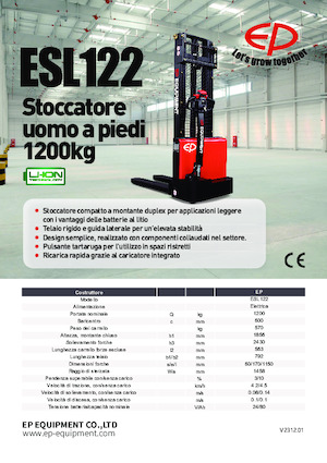 Wózki paletowe elektryczne EP ESL122