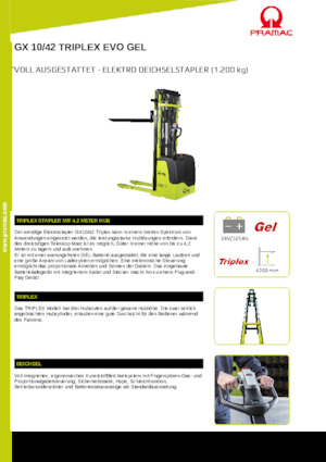 Wózki paletowe elektryczne PRAMAC Lifter GX 10/42 Evo Gel