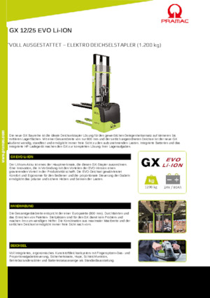 Wózki paletowe elektryczne PRAMAC Lifter GX 12/25 Evo Li-Ion