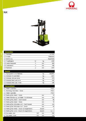 Wózki paletowe elektryczne PRAMAC Lifter NX 12/20