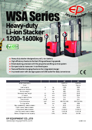 Wózki paletowe elektryczne EP WSA121