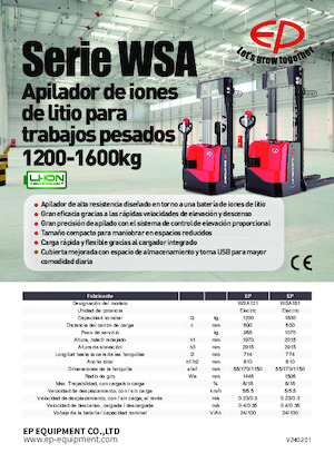 Wózki paletowe elektryczne EP WSA121