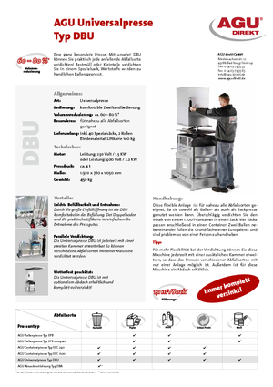 Prasy do odpadów AGU DBU-Tandem