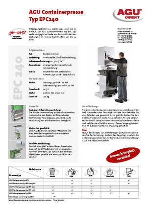 Prasy do odpadów AGU EPC 240