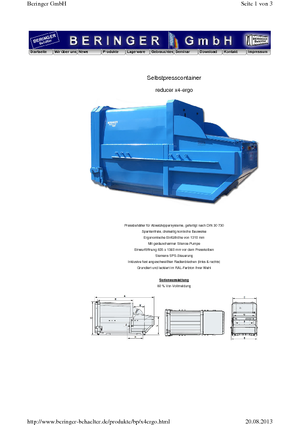 Prasy do odpadów Beringer reducer x 4 ergo MB