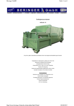 Prasy do odpadów Beringer reducer x 5 MB