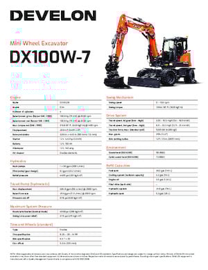 Koparki kołowe Develon DX100W-7 