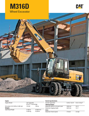 Koparki kołowe Caterpillar M316D Mono