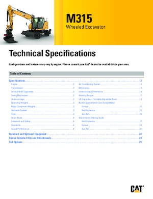 Koparki kołowe Caterpillar M315