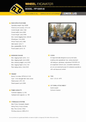 Koparki kołowe PowerPlus PP130W-IX 