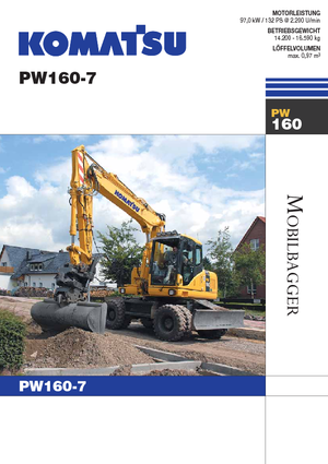 Koparki kołowe Komatsu PW160-7E0