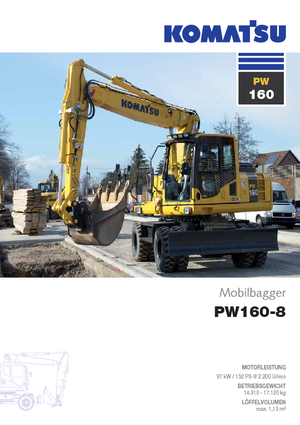 Koparki kołowe Komatsu PW160-8
