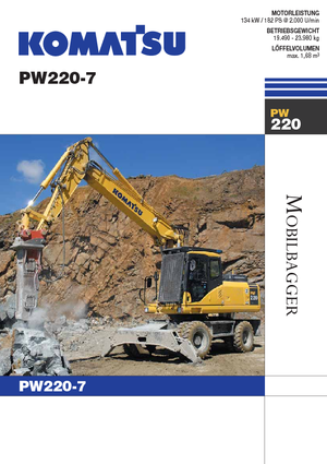 Koparki kołowe Komatsu PW220-7