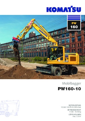 Koparki kołowe Komatsu PW160-10 