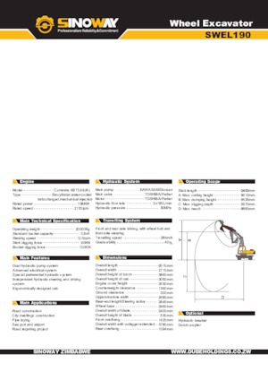 Koparki kołowe Sinoway SWEL190