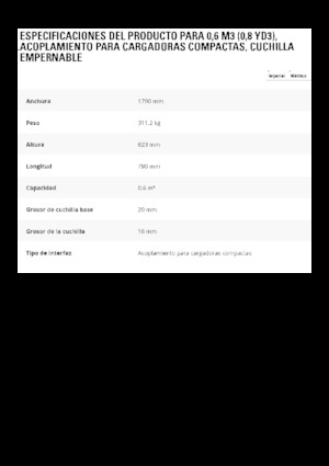 Łyżki do ładowarek kołowych Caterpillar 0.6 m3