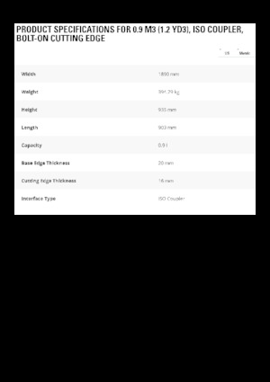 Łyżki do ładowarek kołowych Caterpillar 0,9 m3