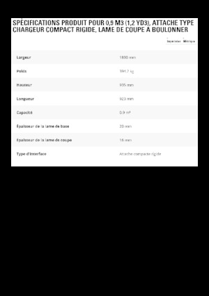 Łyżki do ładowarek kołowych Caterpillar 0,9 m3