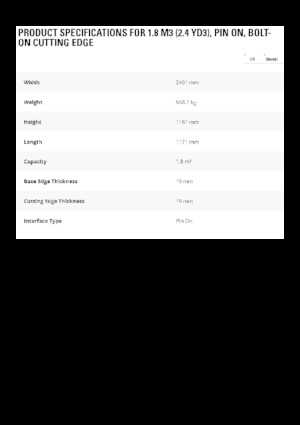 Łyżki do ładowarek kołowych Caterpillar 1,8 m3