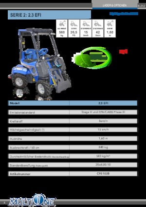 Ładowarki kołowe Multione 2.3 EFI