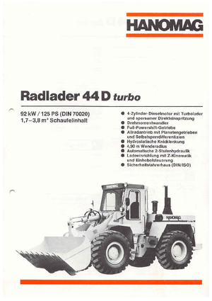 Ładowarki kołowe Hanomag 44 D Turbo
