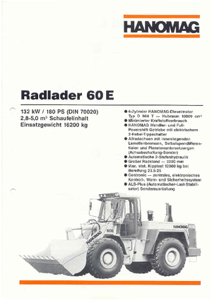 Ładowarki kołowe Hanomag 60 E