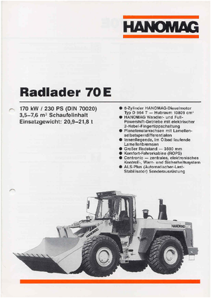 Ładowarki kołowe Hanomag 70 E