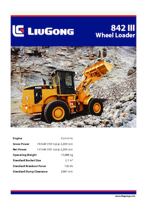 Ładowarki kołowe Liugong 842 III 