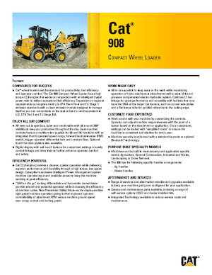 Ładowarki kołowe Caterpillar 908