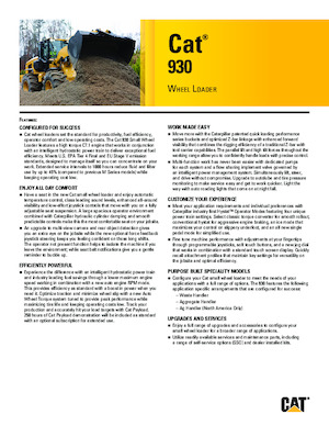 Ładowarki kołowe Caterpillar 930