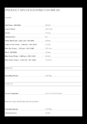 Ładowarki kołowe Caterpillar 966 GC