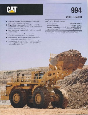 Ładowarki kołowe Caterpillar 994