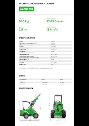 Ładowarki kołowe Avant Tecno Avant 423