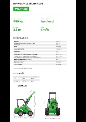 Ładowarki kołowe Avant Tecno Avant 423