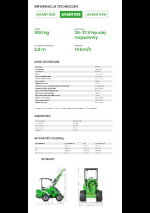 Ładowarki kołowe Avant Tecno Avant 635