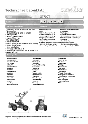 Ładowarki kołowe Multione GT 70