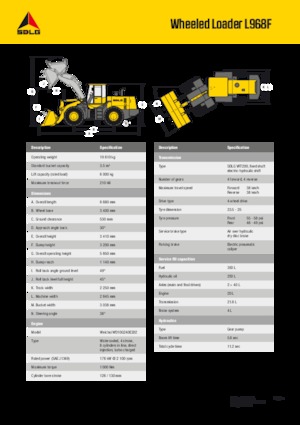 Ładowarki kołowe SDLG L968F
