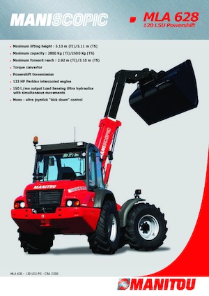 Ładowarki kołowe Manitou MLA 628 TW LS PS