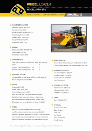 Ładowarki kołowe PowerPlus PP918T-V 