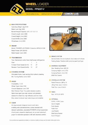 Ładowarki kołowe PowerPlus PP928T-V