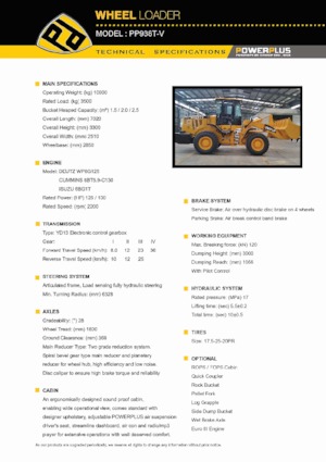 Ładowarki kołowe PowerPlus PP938T-V