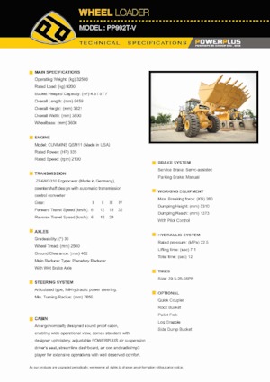 Ładowarki kołowe PowerPlus PP992T-V