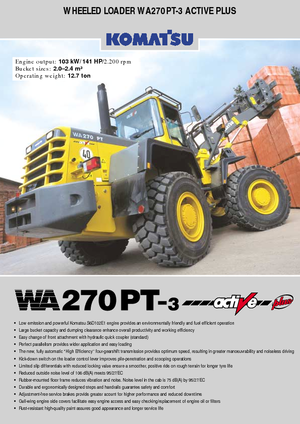 Ładowarki kołowe Komatsu WA270PT active Plus