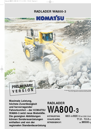 Ładowarki kołowe Komatsu WA800-3