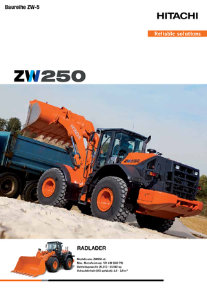 Ładowarki kołowe Hitachi ZW250-5B