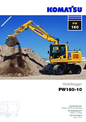 Koparki kołowe Komatsu PW160-10