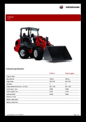 Placowe urządzenie załadowcze Weidemann 1770 CX