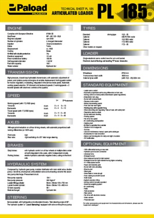 Ładowarki kołowe Palazzani PL 185