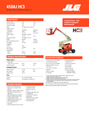 Kołowe przegubowe podnośniki koszowe JLG 450AJ HC3